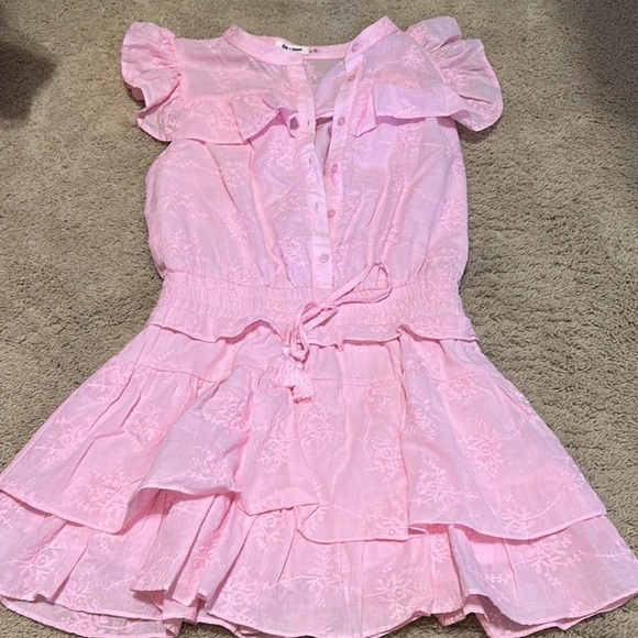 Meli Eyelett Ruffle Dress Pink - Picture 2 of 4